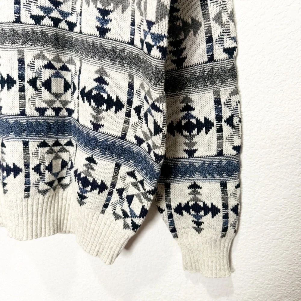Vintage St. John’s Bay Fisherman Sweater Geometric Crew Neck